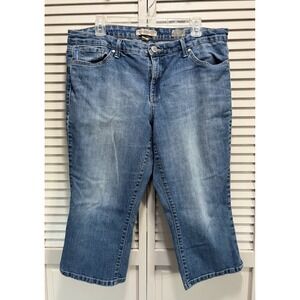 Nine West Vintage Coll.‎ Denim Capris Missy Light  Mid Rise Size 14 Wide Leg